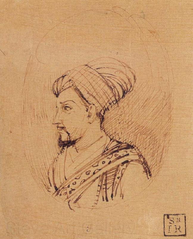 Rembrandt Harmensz Van Rijn A Medallion Portrait of Muhammad-Adil Shah of Bijapur Norge oil painting art
